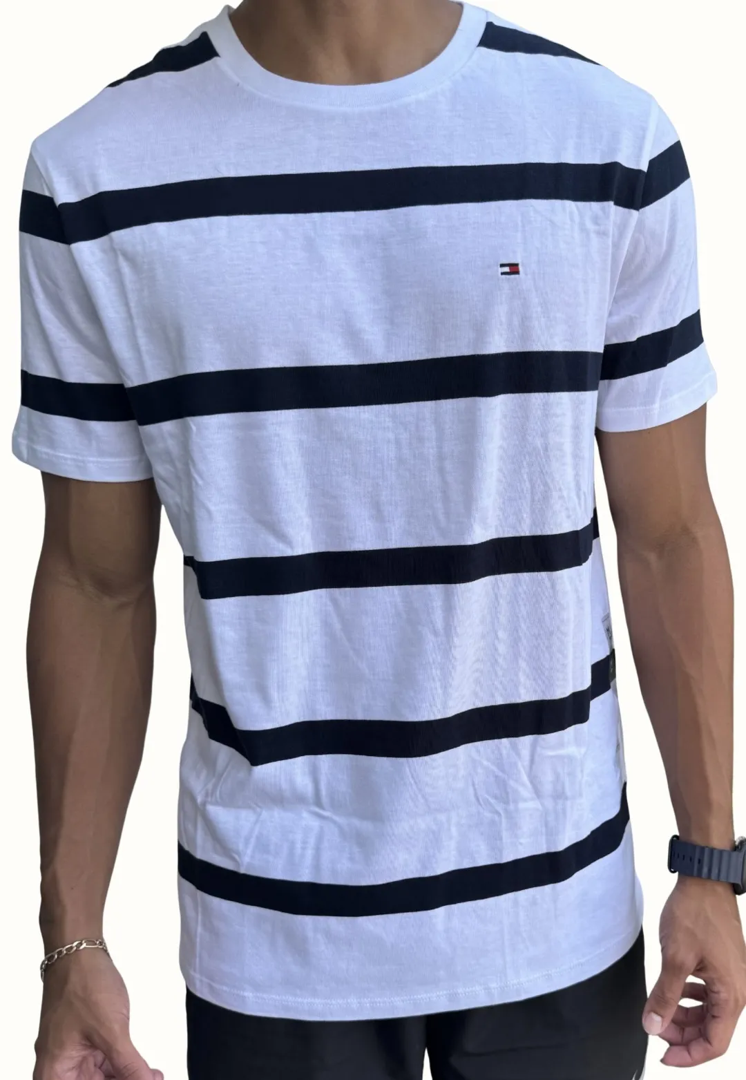 Tommy Hilfiger Rayada Blanco Negro