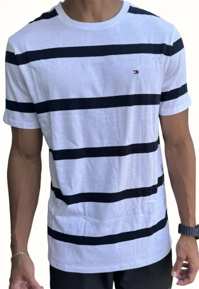 Tommy Hilfiger Rayada Blanco Negro