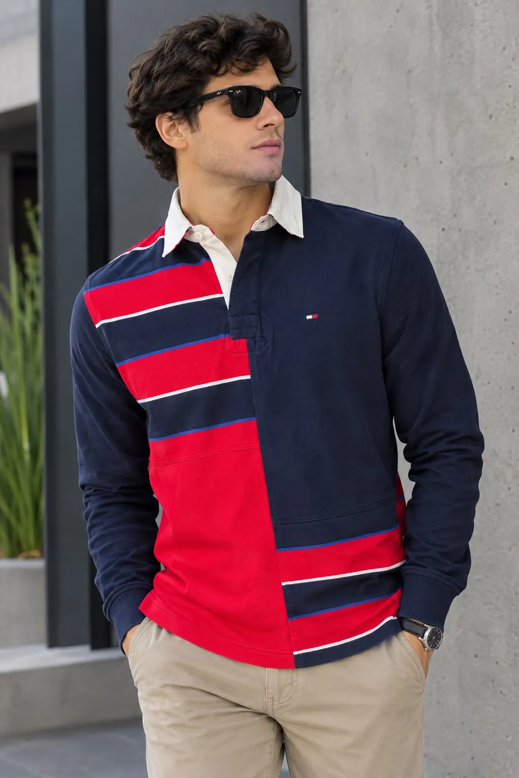 Tommy Hilfiger Azul Rojo Cuello