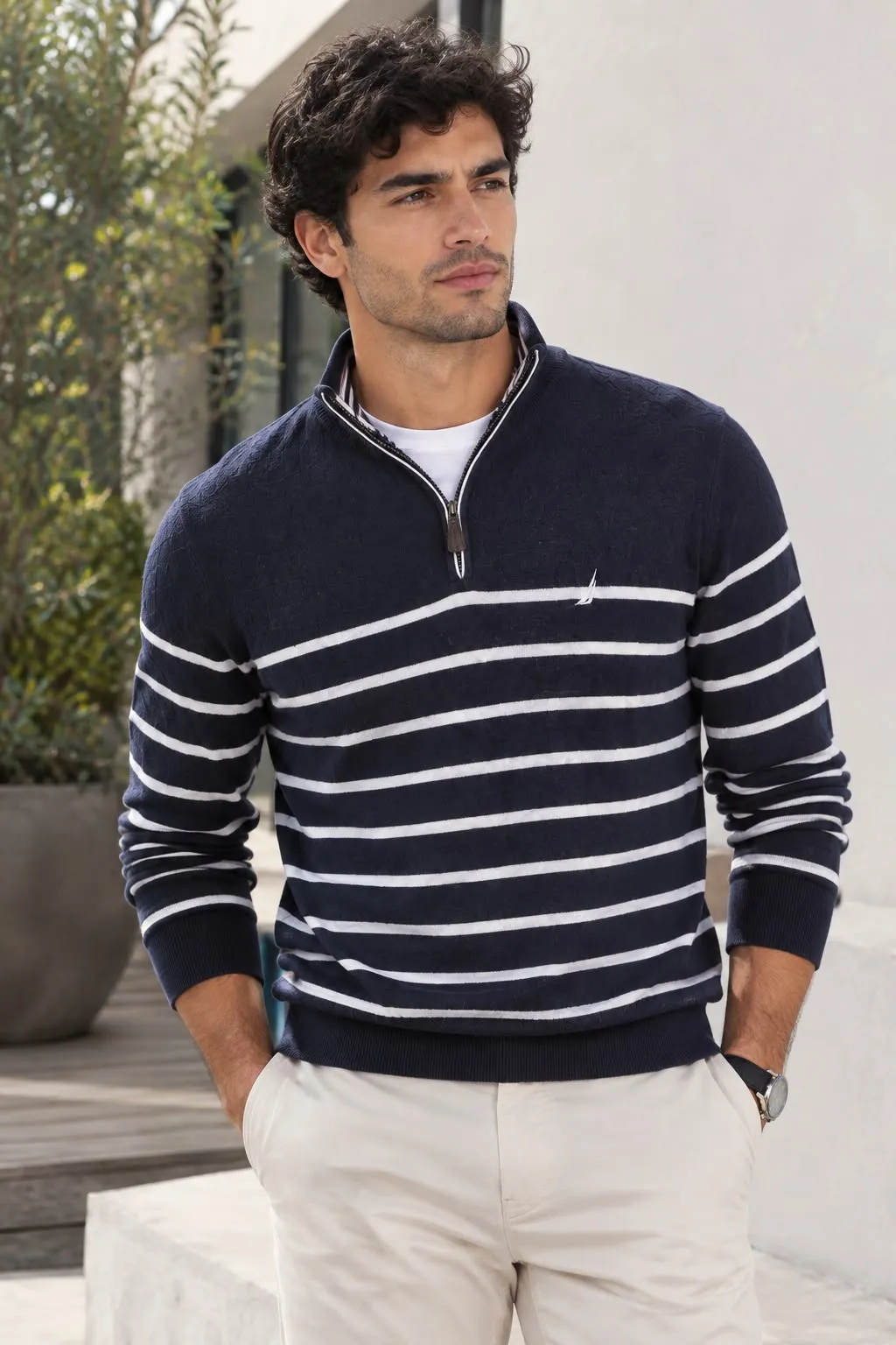 Nautica Azul Rayado Cierre